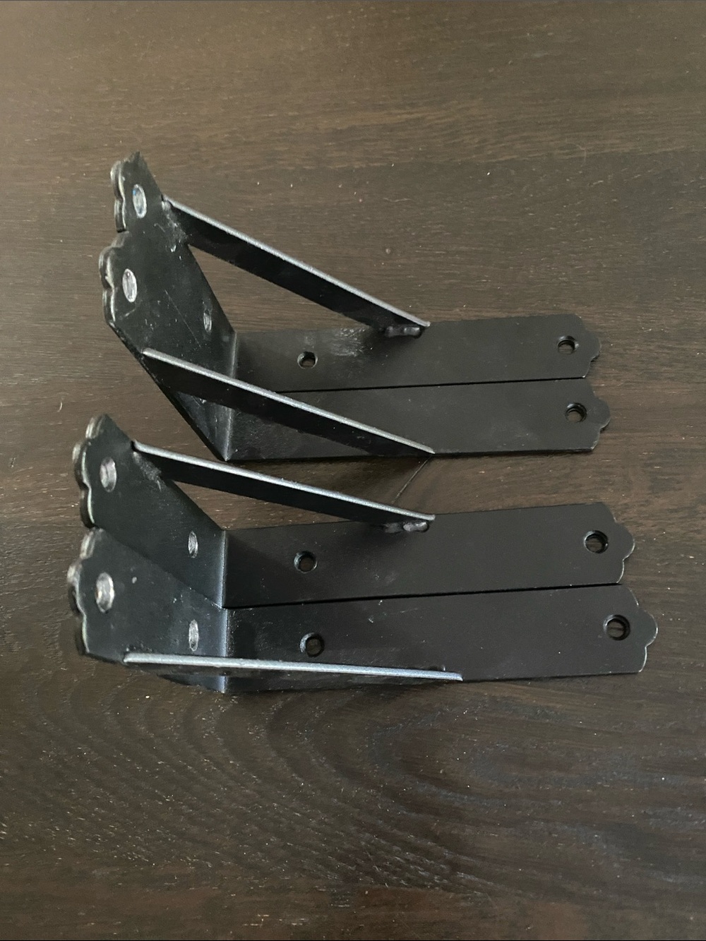 Set of 4 Black Metal Shelf Brackets